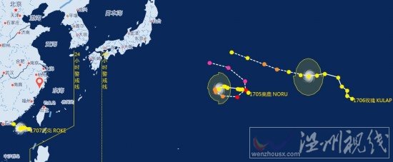 四臺風起舞罕見
