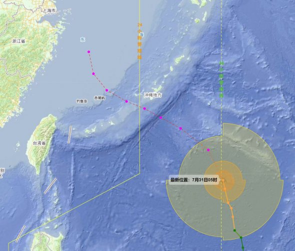 2023年第6號臺風卡努可能不會登陸溫州