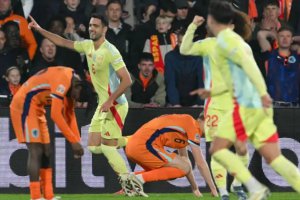 歐洲國(guó)家聯(lián)賽四分之一決賽荷蘭2比2西班牙