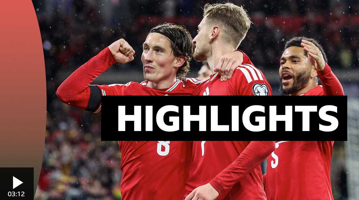 比賽集錦:威爾士 7-1 北馬其頓